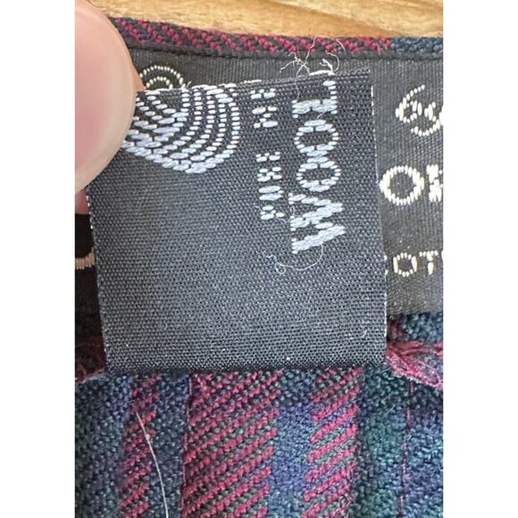 Cloth By Ftrathmore Tartan Wool Wrap Kilt Skirt Size 14 Girls Green Red - Picture 4 of 6